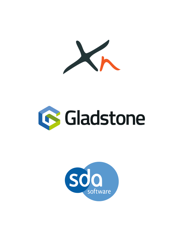 Timeline Logos - Xn, Gladstone and SDA Software